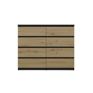 Komoda z 8 szufladami - Dąb Artisan/Antracyt