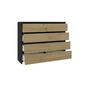 Komoda z 8 szufladami - Dąb Artisan/Antracyt