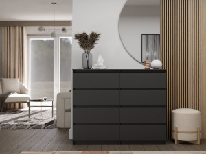 Komoda z 8 szufladami czarna