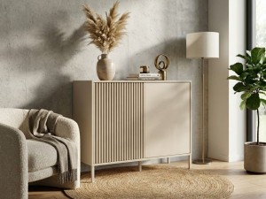 Komoda z frontem ryflowanym Iris - Kaszmir