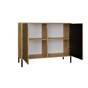 Komoda z frontem ryflowanym Rosa - Dąb Artisan