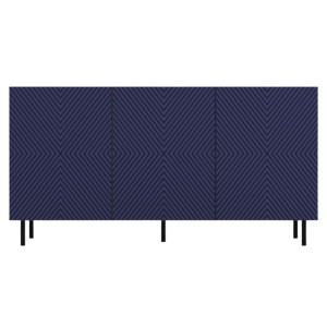 Komoda z frontem ryflowanym Dalia granatowa