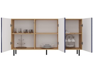 Komoda z frontem ryflowanym Dalia granatowa