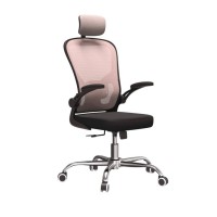 Fotel obrotowy z zagłówkiem - Różowy