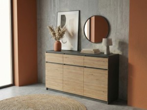 Komoda z 3 szufladami dąb artisan/antracyt