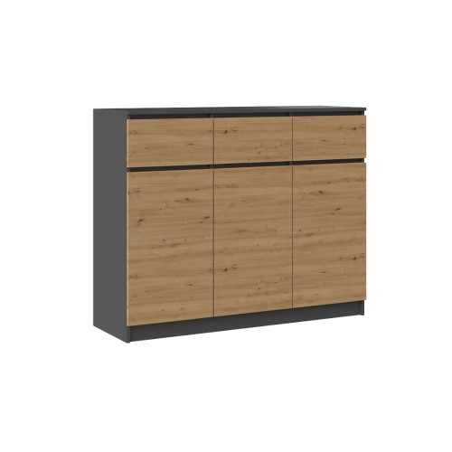 Komoda z 3 szufladami dąb artisan/antracyt