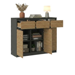 Komoda z 3 szufladami dąb artisan/antracyt