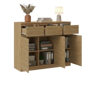 Komoda z 3 szufladami - Dąb Artisan