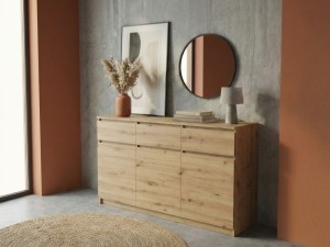 Komoda z 3 szufladami - Dąb Artisan