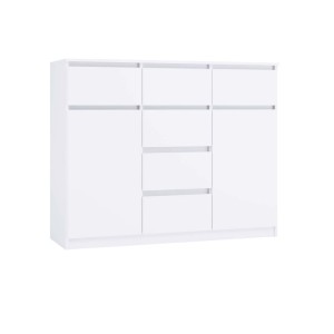 Komoda z 6 szufladami i szafkami - Biała