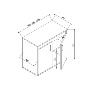 Wisząca łazienkowa szafka pod umywalkę beton rdzawy