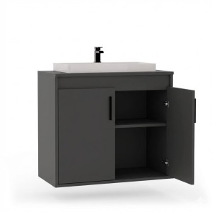Wisząca łazienkowa szafka pod umywalkę grafitowa