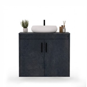Wisząca łazienkowa szafka pod umywalkę beton czarny