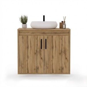 Wisząca łazienkowa szafka pod umywalkę dąb wotan