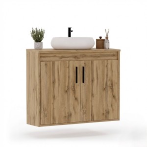 Wisząca łazienkowa szafka pod umywalkę dąb wotan