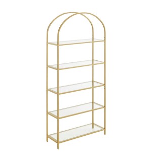 Regał Szklany Ines - Złoty