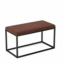 Pufa metalowa tapicerowana prostokątna - Brązowa