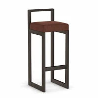 Hoker tapicerowany z oparciem - Brązowy