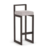 Hoker tapicerowany z oparciem - Jasny szary