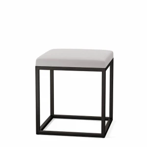 Pufa metalowa - Biała