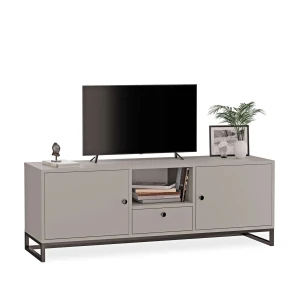 Szafka RTV metalowa z szufladą szare  - kolekcja Metalove