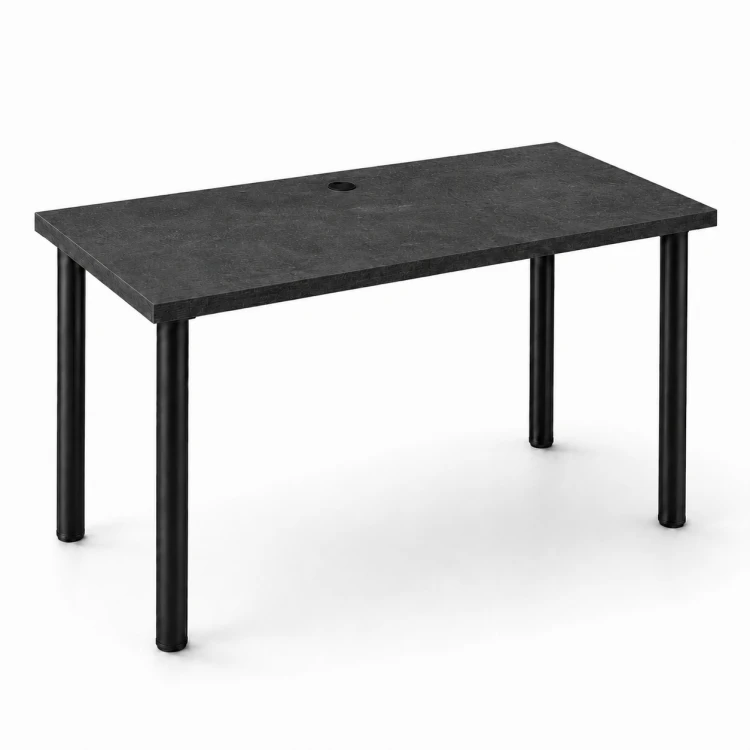 Biurko komputerowe Iron - Beton czarny 2 - widok z boku