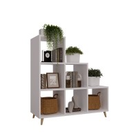 Regał skandynawski schodkowy biały - Kolekcja Scandi