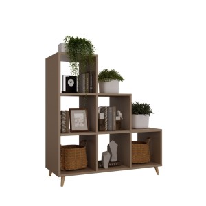 Regał skandynawski schodkowy cappuccino - Kolekcja Scandi