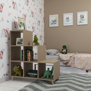 Regał skandynawski schodkowy cappuccino - 7.jpg