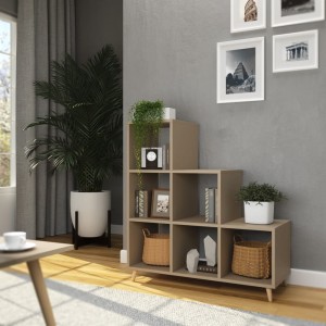 Regał skandynawski schodkowy cappuccino - 8.jpg