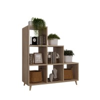 Regał skandynawski schodkowy dąb sonoma - Kolekcja Scandi