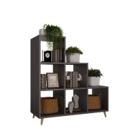 Regał skandynawski schodkowy grafit - Kolekcja Scandi