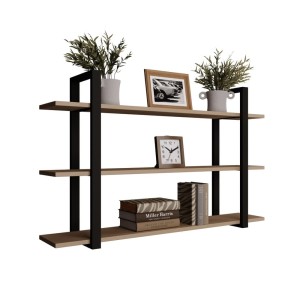 Półka potrójna metalowa cappuccino loftowa