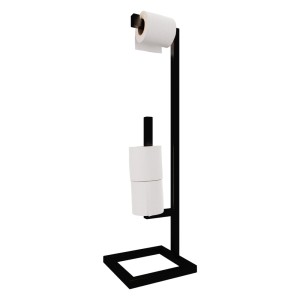 Nowoczesny czarny stojak na papier toaletowy