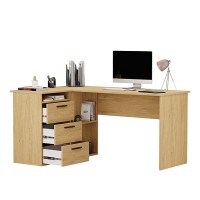 Biurko szkolne narożne Aga - Dąb kamienny