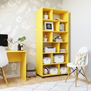 Regał z pólkami Marek - żółty- yrke .jpg
