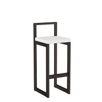 Metalowy Hoker loft z oparciem - Biały