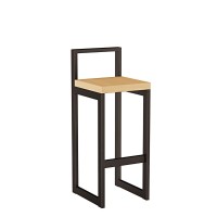 Metalowy Hoker loft z oparciem - Buk