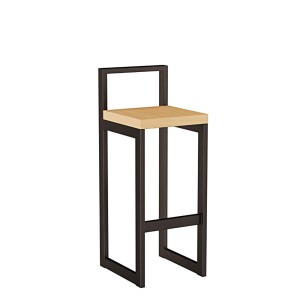 Metalowy Hoker loft z oparciem - Buk