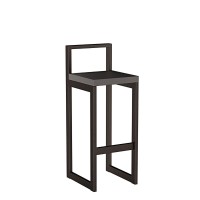 Metalowy Hoker loft z oparciem - Czarny