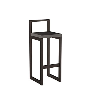 Metalowy Hoker loft z oparciem - Czarny