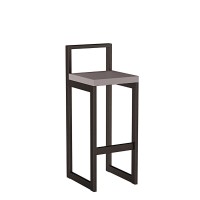 Metalowy Hoker loft z oparciem - Grafit