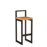 Metalowy Hoker loft z oparciem - Olcha