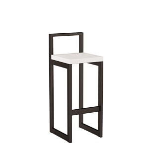 Metalowy Hoker loft z oparciem - Sosna