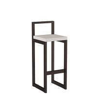 Metalowy Hoker loft z oparciem - Szary