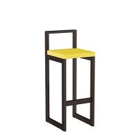 Metalowy Hoker loft z oparciem - Żółty