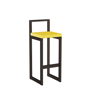 Metalowy Hoker loft z oparciem - Żółty