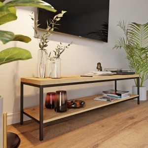 Stolik rtv loft dąb złoty - salon - wizualizacja.jpg