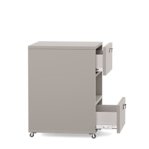 Kontenerek szary dwie szuflady + pólka -bok.jpg