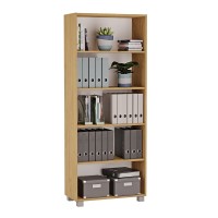 Regał biurowy podwójny - Dąb kamienny